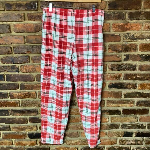 ED Ellen DeGeneres Red Plaid Fleece Sleepwear Pajama Pants Women's Size Medium - Picture 4 of 6